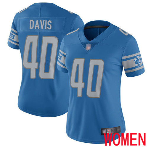 Detroit Lions Limited Blue Women Jarrad Davis Home Jersey NFL Football 40 Vapor Untouchable